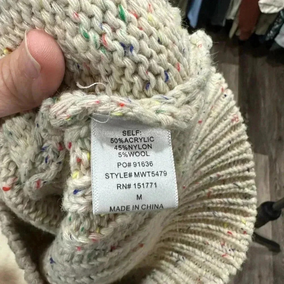 LE LIS Knit Vest Size M  Wool Blend Speckled Cream Academia School Tank - Picture 6 of 6